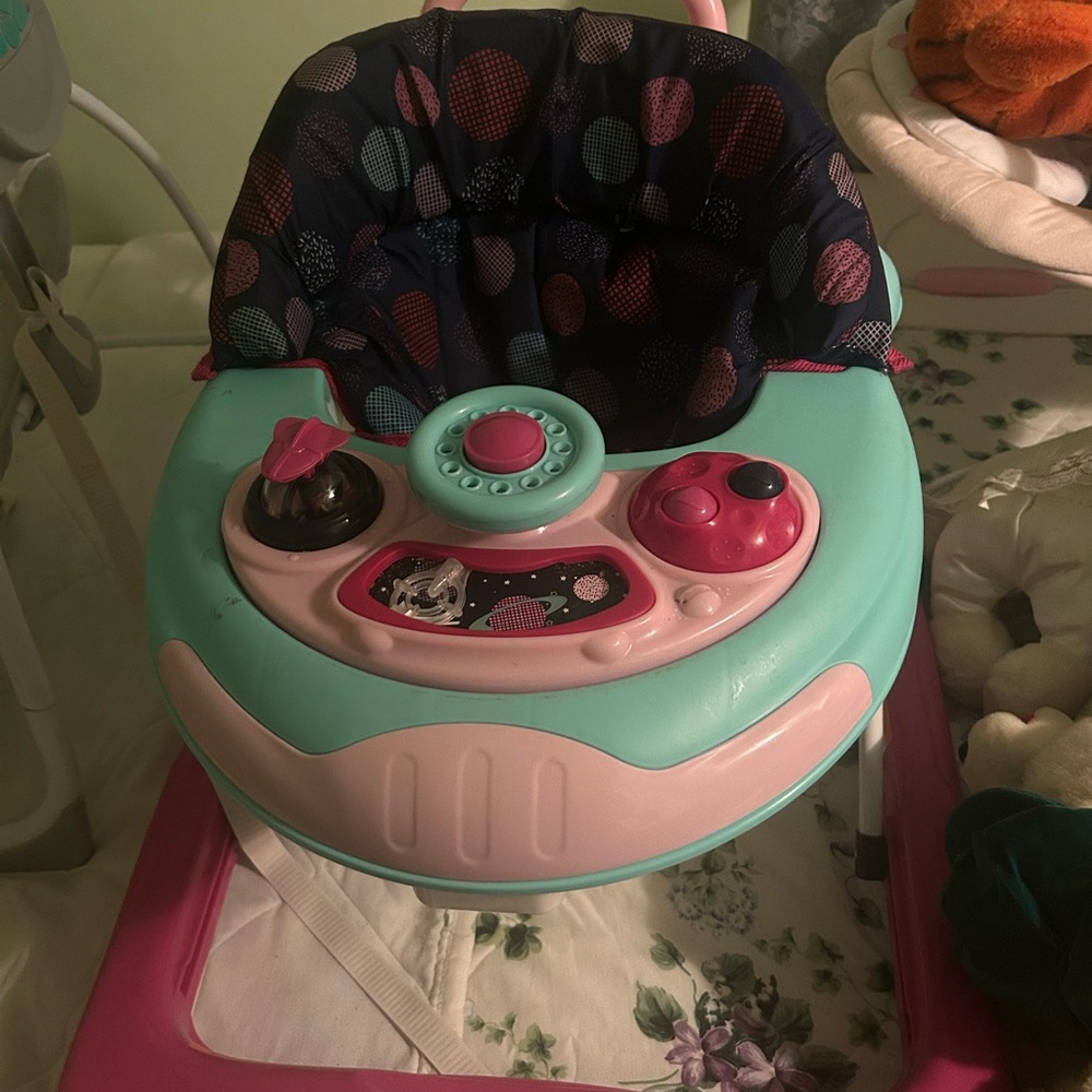 Colorful Baby Walker with Interactive Console and Handle bar